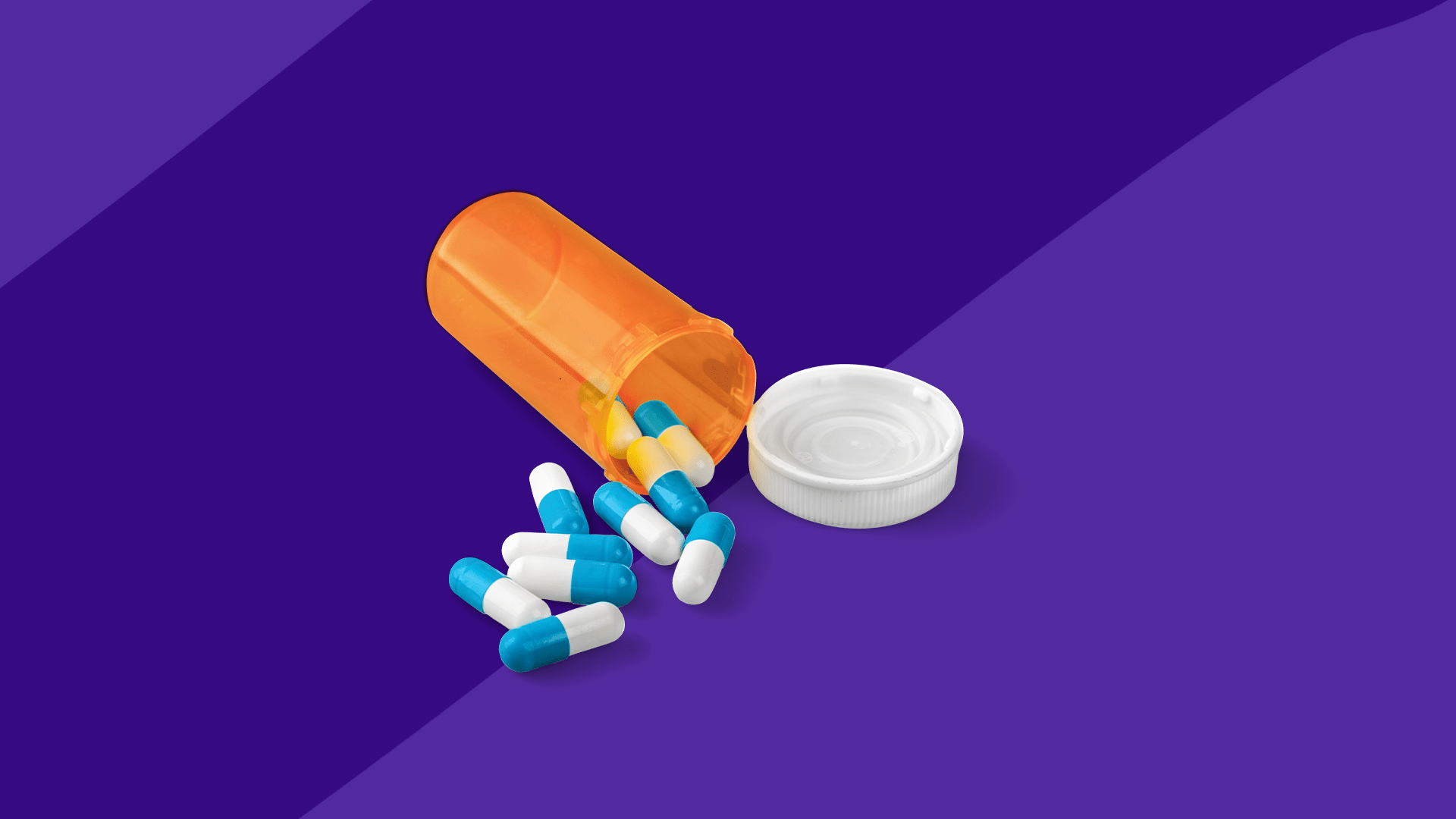 Spilled Rx pill bottle of capsules: Vyvanse for binge eating
