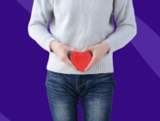 Woman with a heart over her pelvis - progesterone side effects