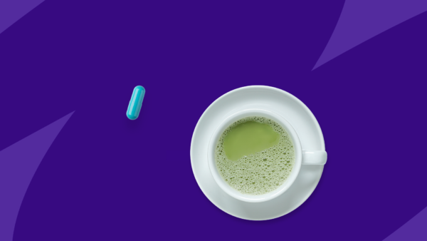 A pill and cup of matcha tea - Vyvanse and caffeine