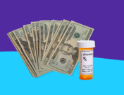 Rx pill bottle and $20 bills - Vyvanse savings
