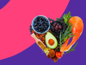 A heart filled with vegetables represents how to lower cholesterol