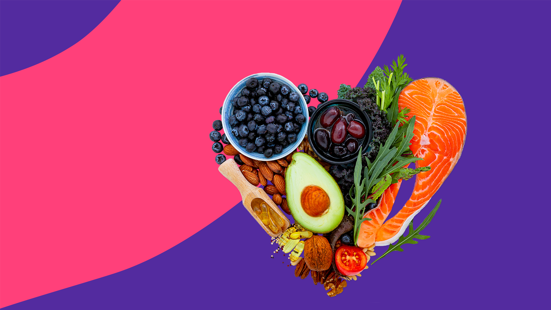 A heart filled with vegetables represents how to lower cholesterol