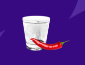 Hot pepper next to cool drink - home remedies for heartburn