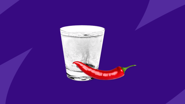 Hot pepper next to cool drink - home remedies for heartburn