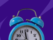 blue alarm clock - working 12 hours a day