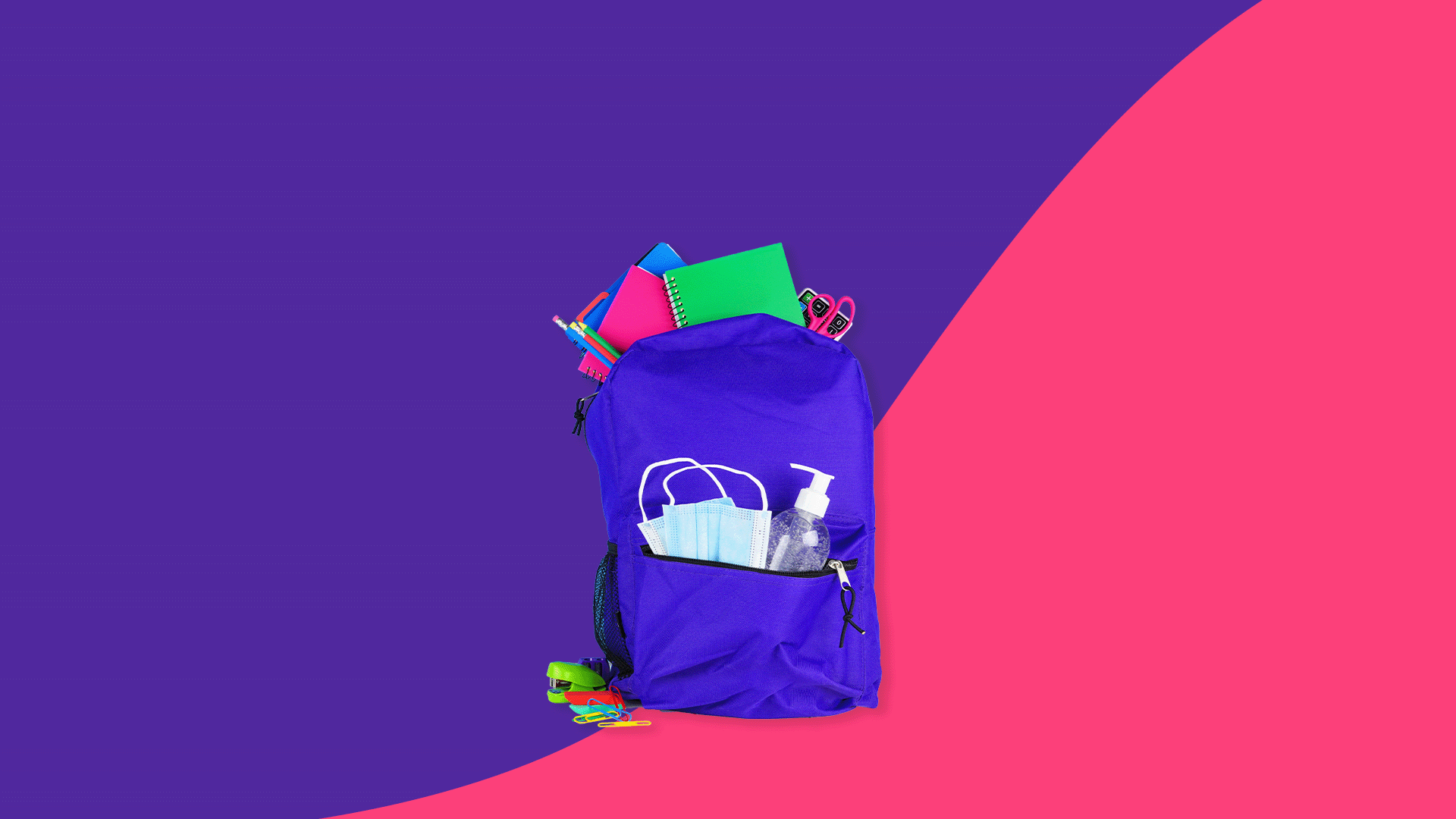 A backpack represents back to school stress