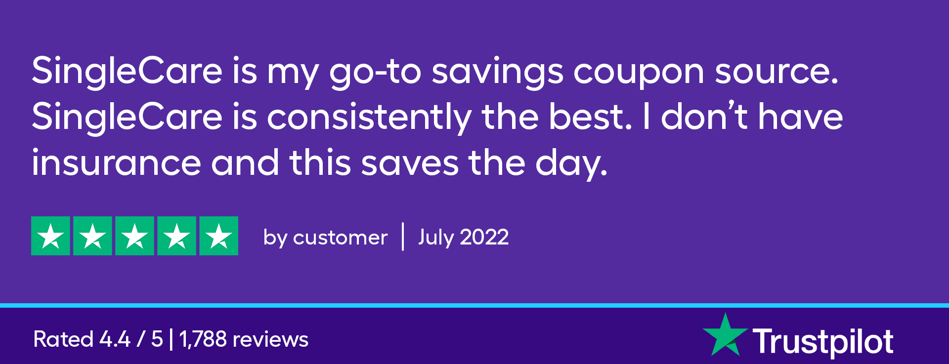 SingleCare is my go-to savings coupon source. SingleCare is consistently the best. I don’t have insurance and this saves the day.