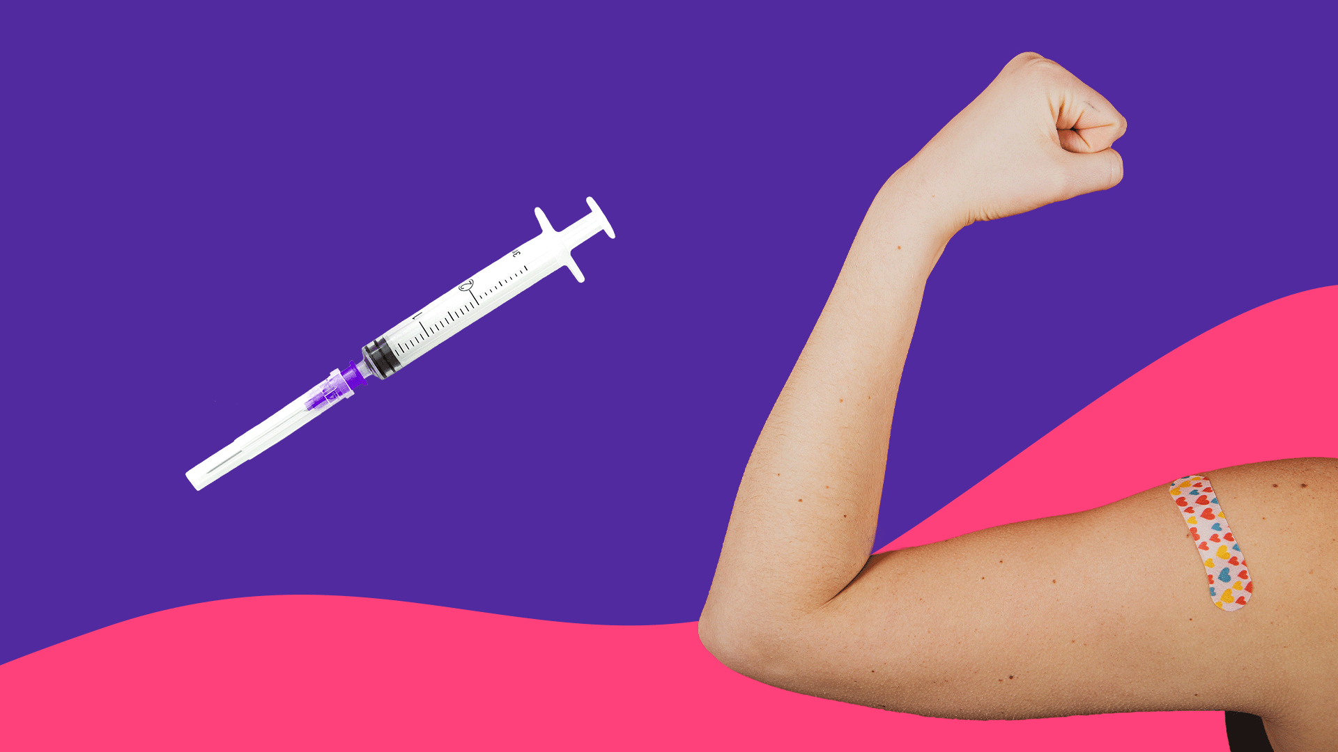 An arm with shots — sore arm after vaccine
