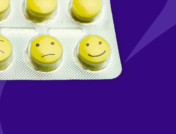 medication in foil with happy and sad faces - serotonin syndrome patient information