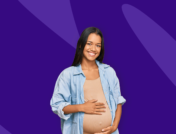 Pregnant person smiling - glucose test pregnancy