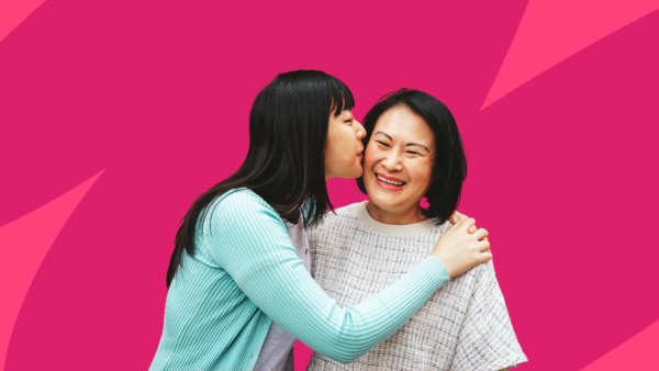 person embracing their parent - senior care