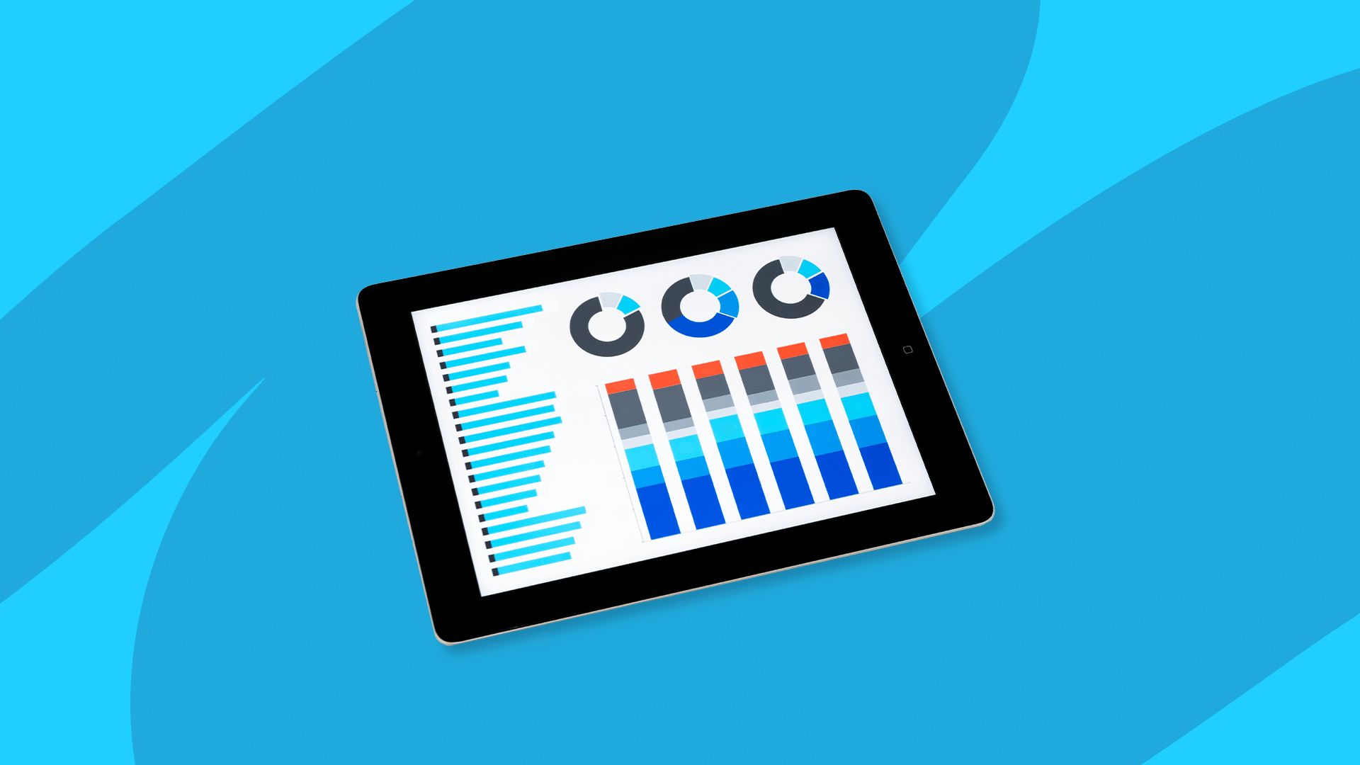 Computer tablet with charts: Skin cancer statistics 2022