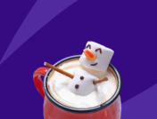 Stress Free at the Holidays -- Marshmallow man in cup