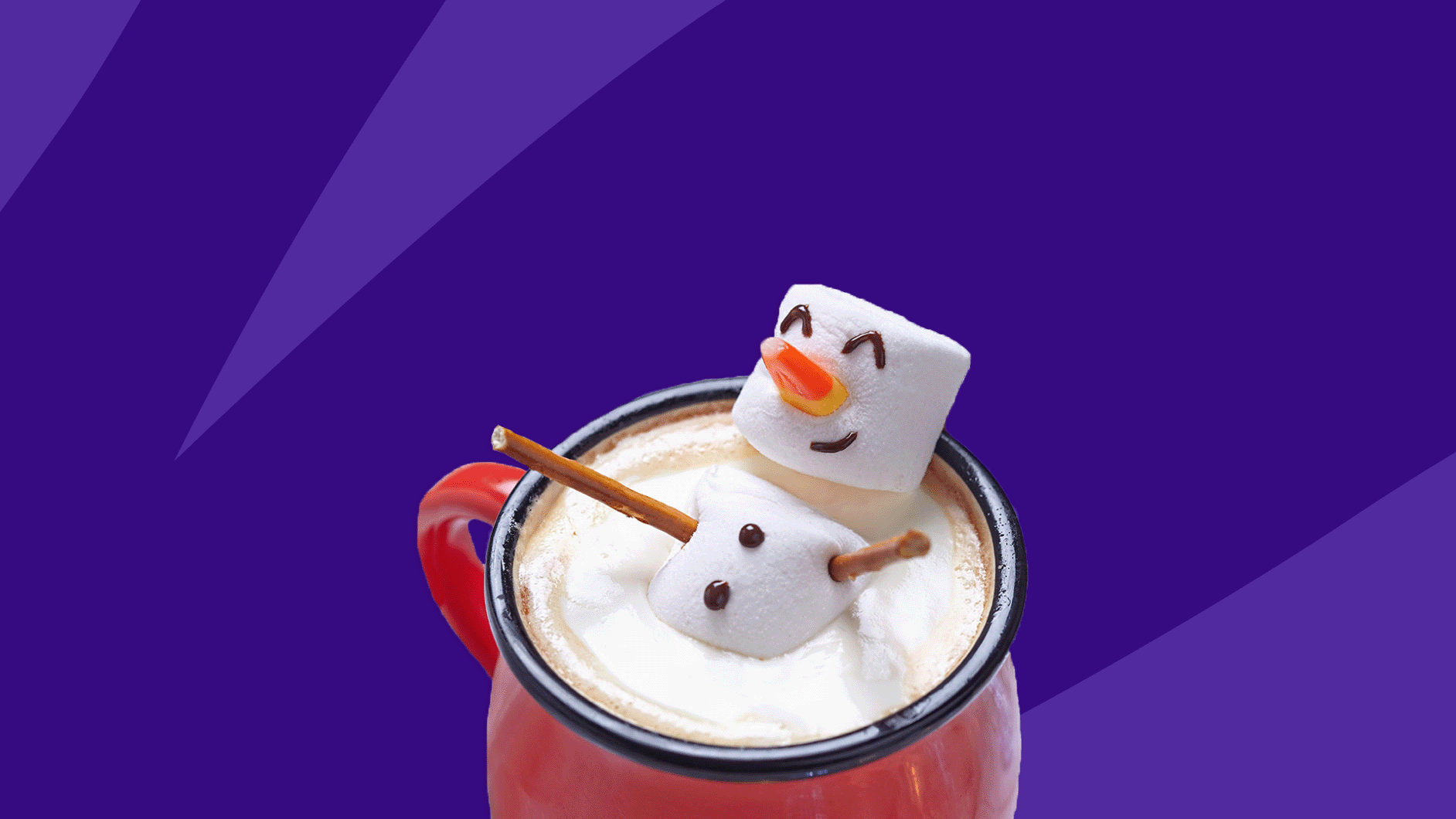 Stress Free at the Holidays -- Marshmallow man in cup