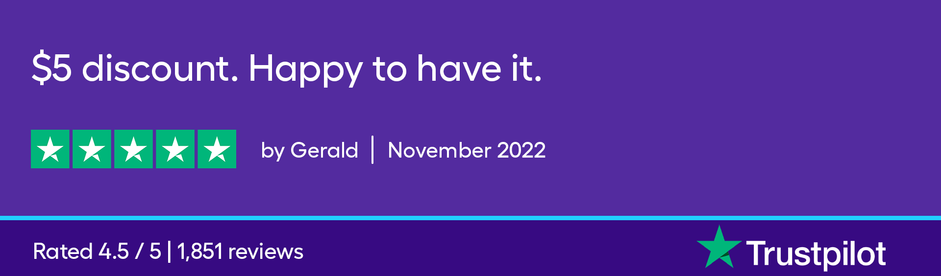 $5 discount. Happy to have it.