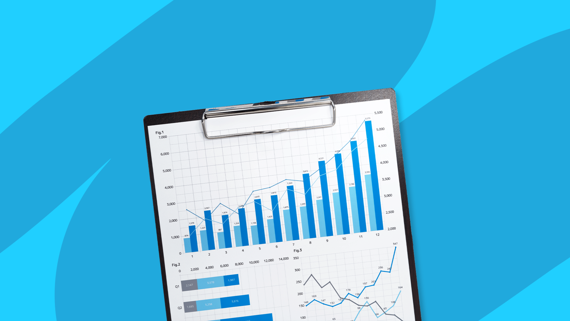 Clipboard with graphs: Alzheimer’s disease statistics