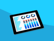 Tablet with statistical chart: Childhood obesity