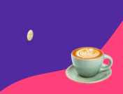 cappuccino next to tablet - pantoprazole and coffee