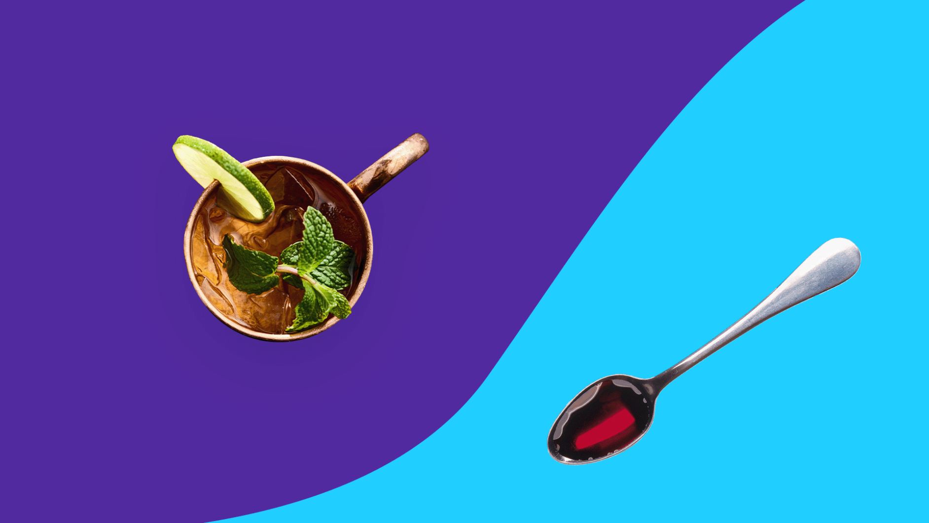 cocktail next to a spoonful of medicine _ DayQuil and alcohol