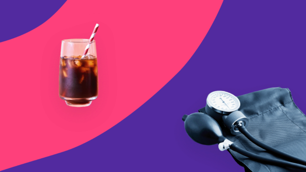Iced coffee next to blood pressure cuff - does caffeine raise blood pressure