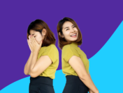 Woman looking happy and distressed: OCD symptoms