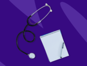 Stethoscope and notebook with pen: Inner ear infection