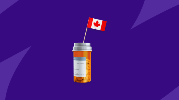 prescription bottle with Canadian flag - ordering medications from canada