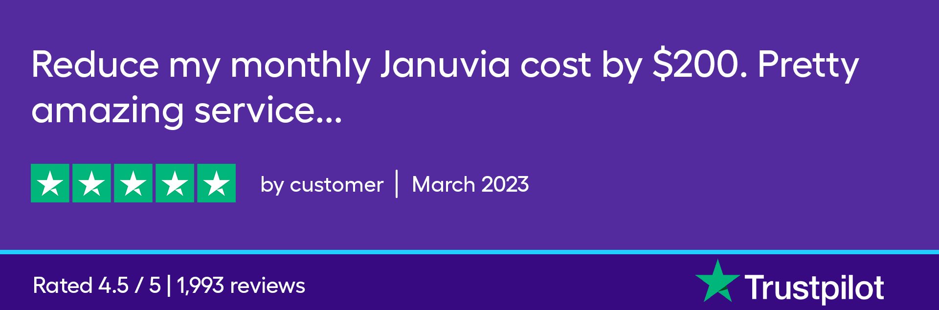 Reduce my monthly Januvia cost by $200. Pretty amazing service...