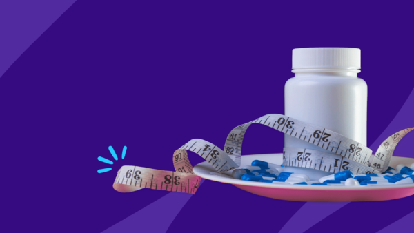 Plate with Rx pills and body tape measure: Phentermine side effects