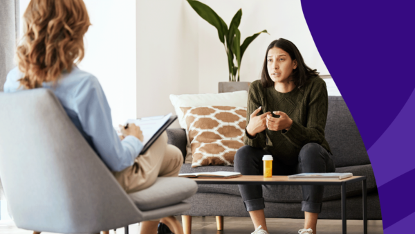 person talking to a counselor - anxiety screening