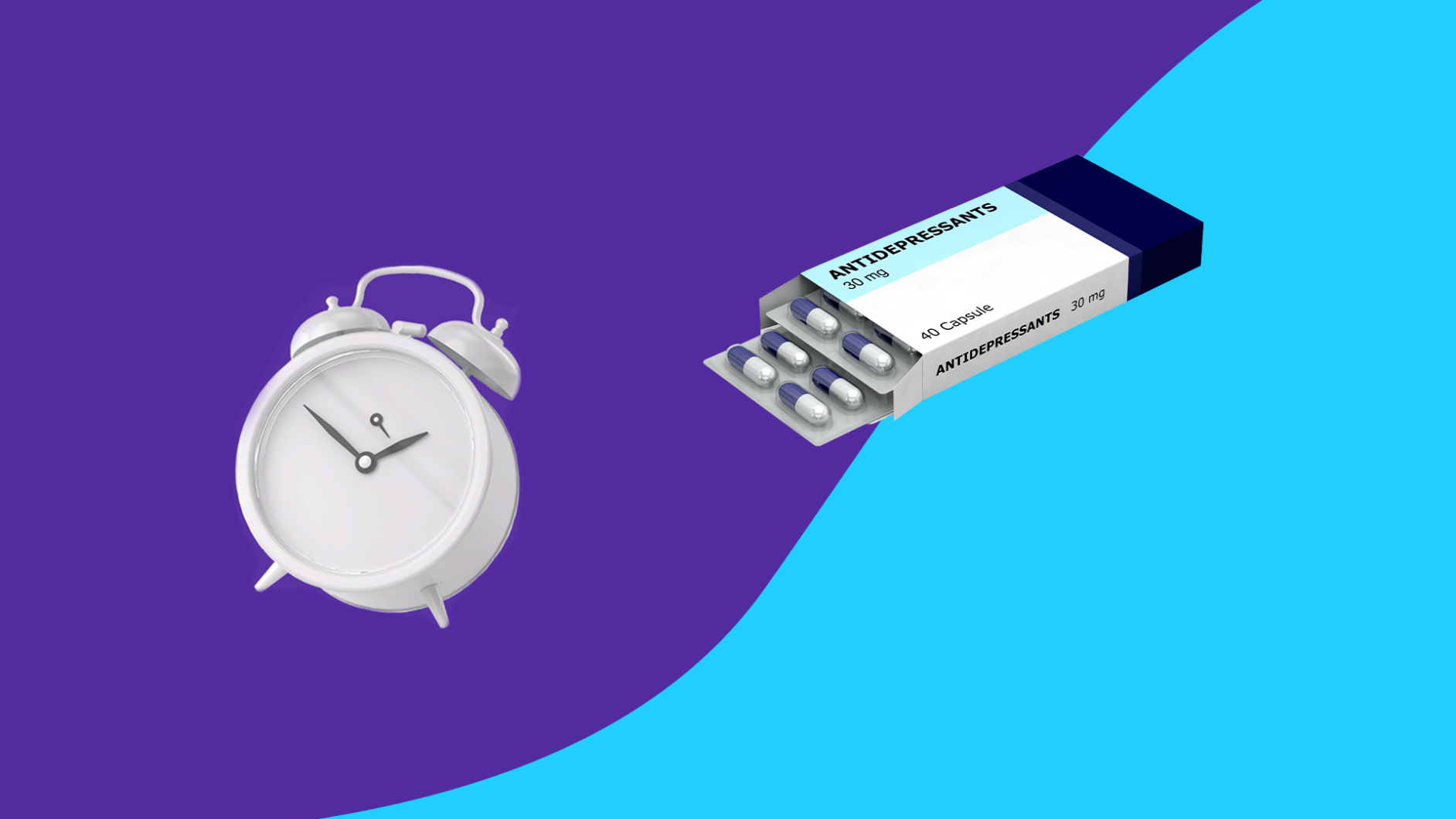 A clock and medication — how long does it take for antidepressants to work
