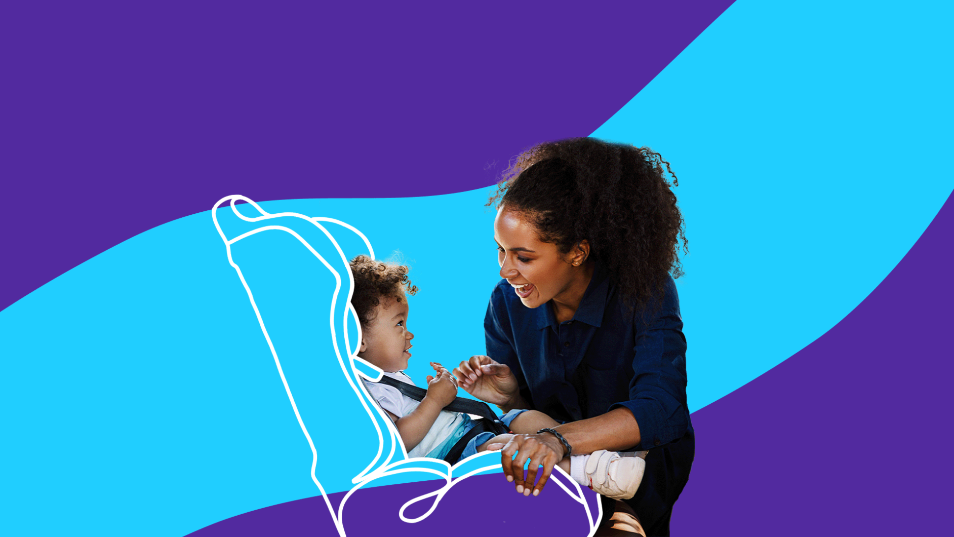 A child in a carseat represents car sickness in kids