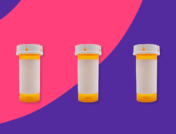 Three Rx pill bottles: Common blood pressure medications