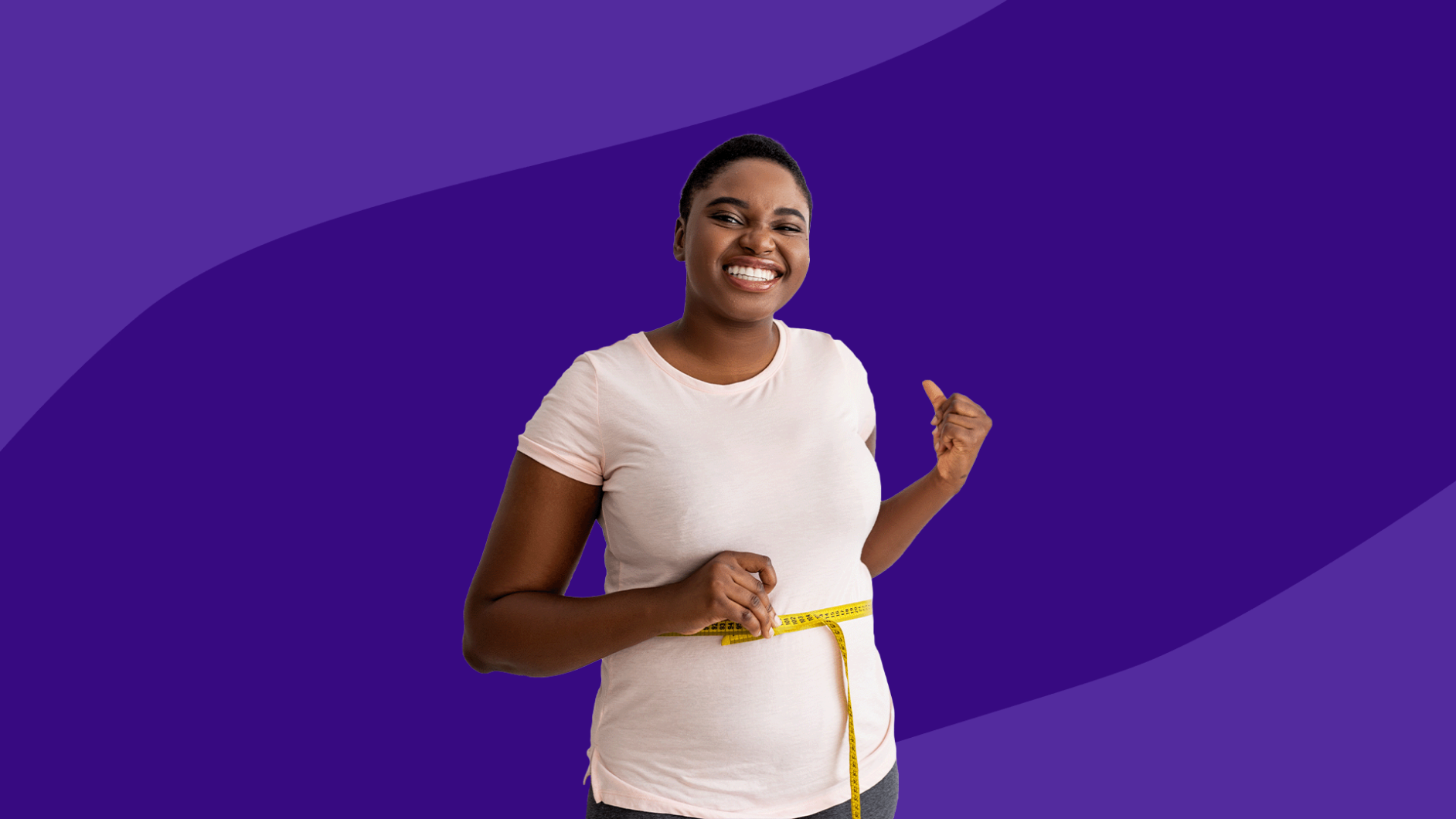 Woman holding tape measure around waist: Liposuction cost