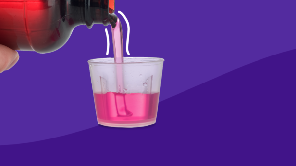 Cough syrup pouring into measuring cup: Pseudoeph-bromphen-dm alternatives