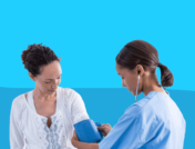 Medical professional checking patient's blood pressure: Systolic vs. diastolic blood pressure