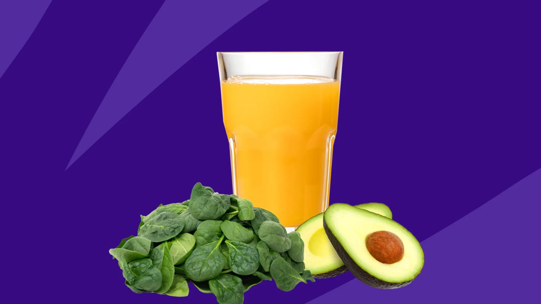 An image of folic acid foods: spinach, avocado