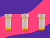 Three Rx pill bottles: Diphenhydramine interactions