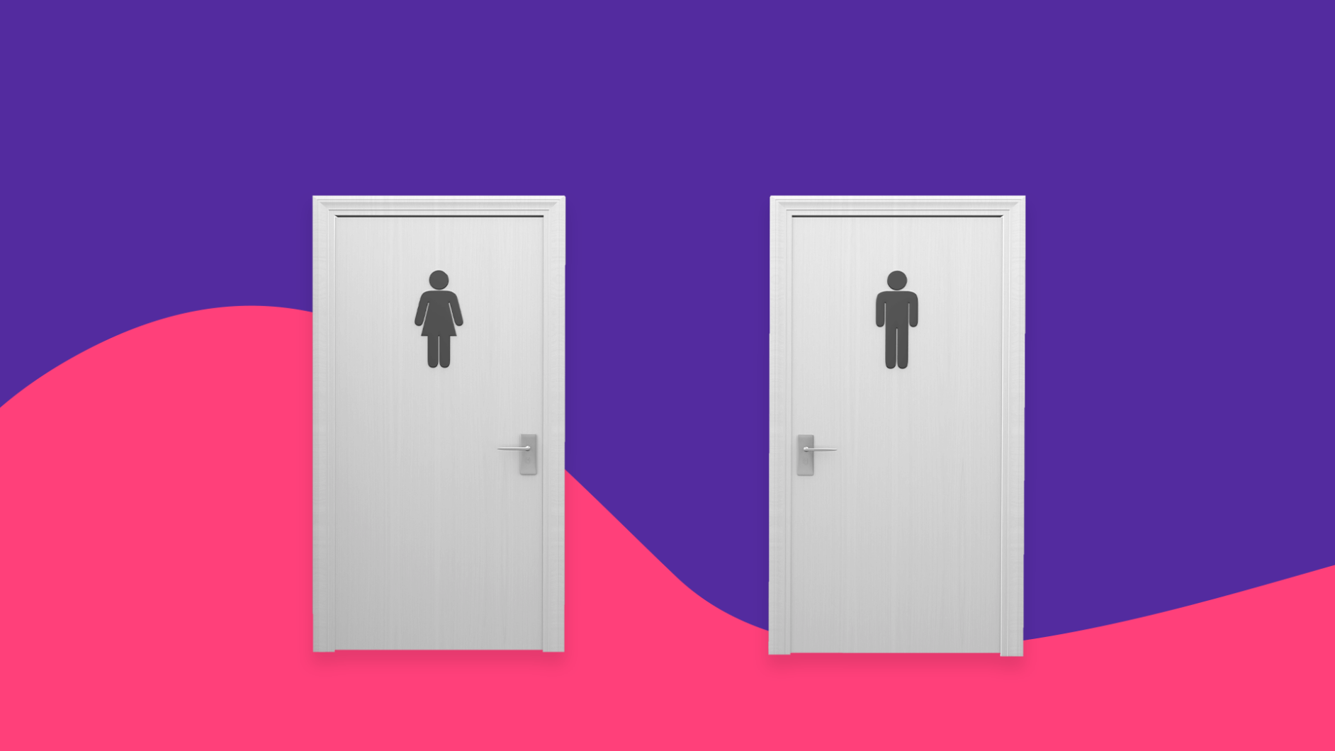 Two bathroom doors: one male and one female