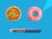 Pizza, donut, and Ozepmic pen | Ozemmpic foods to avoid