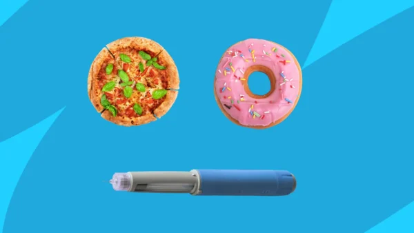 Pizza, donut, and Ozepmic pen | Ozemmpic foods to avoid