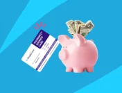 A piggy bank and SingleCare savings card