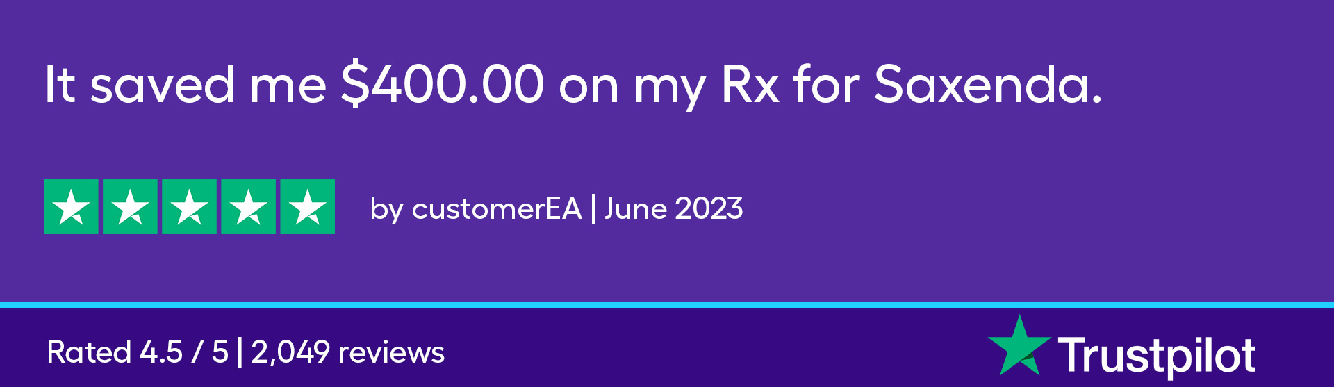 It saved me $400.00 on my Rx for Saxenda