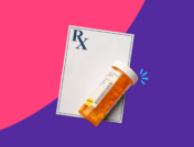 Rx prescription pad and Rx pill bottle: Omeprazole interactions