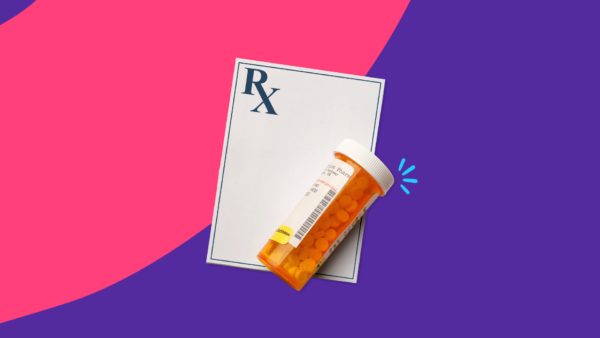 Rx prescription pad and Rx pill bottle: Omeprazole interactions