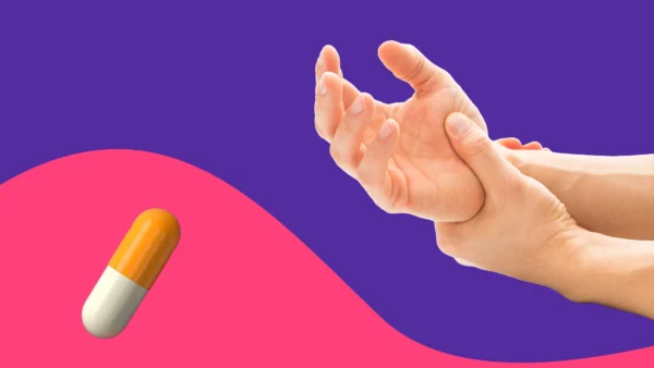 hands next to a capsule - nerve pain medication