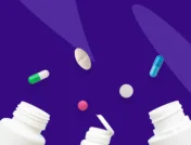 Bottle of medication with pills - common depression medication