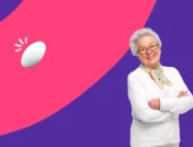 Smiling older adult next to a Zyrtec tablet - Zyrtec side effects in elderly