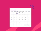 A calendar for November 21, marking Sunday, November 1 — ACA open enrollment