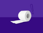 A roll of toilet paper with an exclamation point: How to get rid of hemorrhoids fast